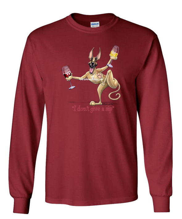 Great Dane - I Don't Give a Sip - Long Sleeve T-Shirt