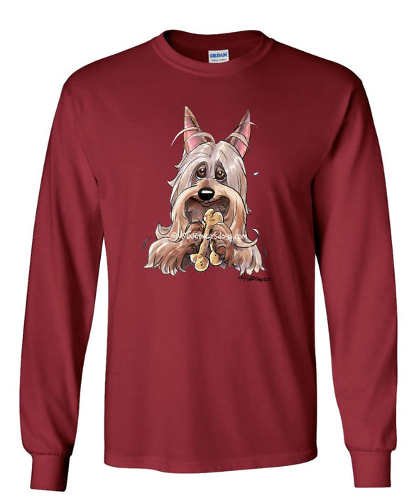 Silky Terrier - Holding Bone - Mike's Faves - Long Sleeve T-Shirt