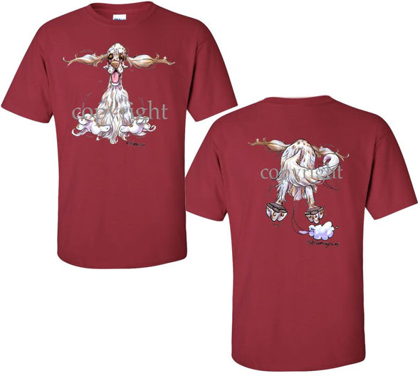 English Setter - Coming and Going - T-Shirt (Double Sided)