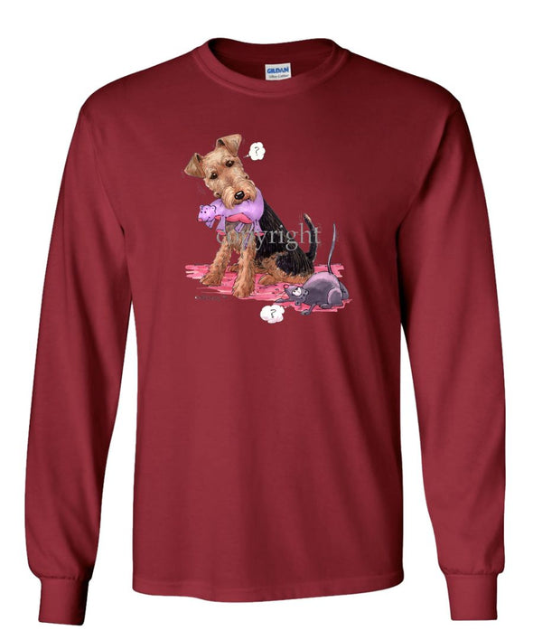 Welsh Terrier - Stuffed Mouse - Caricature - Long Sleeve T-Shirt