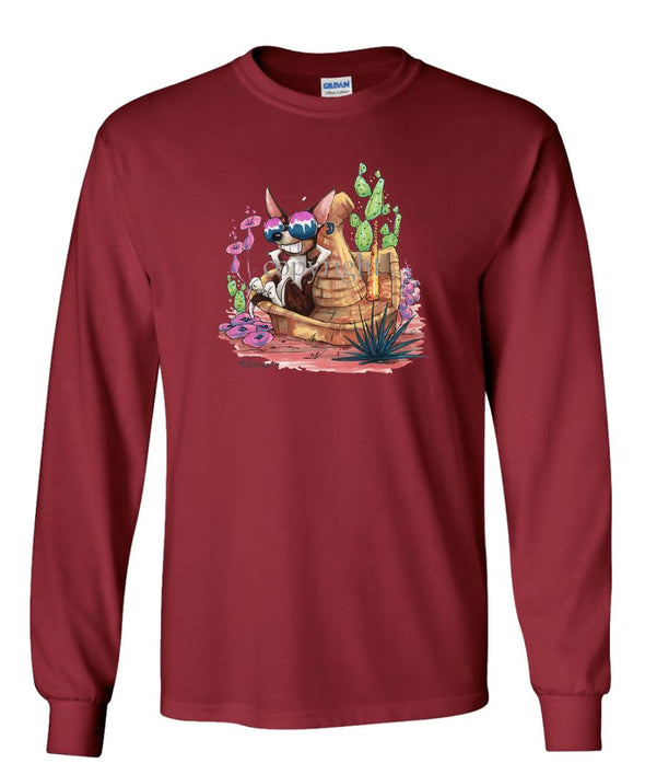 Chihuahua  Smooth - Sombrero - Caricature - Long Sleeve T-Shirt