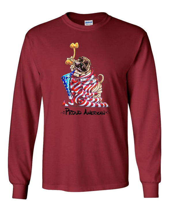 Shar Pei - Proud American - Long Sleeve T-Shirt