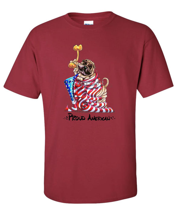 Shar Pei - Proud American - T-Shirt