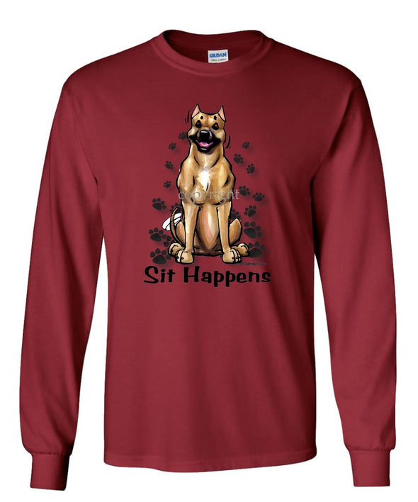 American Staffordshire Terrier - Sit Happens - Long Sleeve T-Shirt