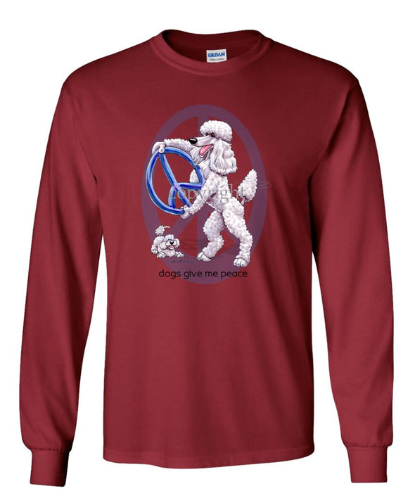 Poodle  White - Peace Dogs - Long Sleeve T-Shirt