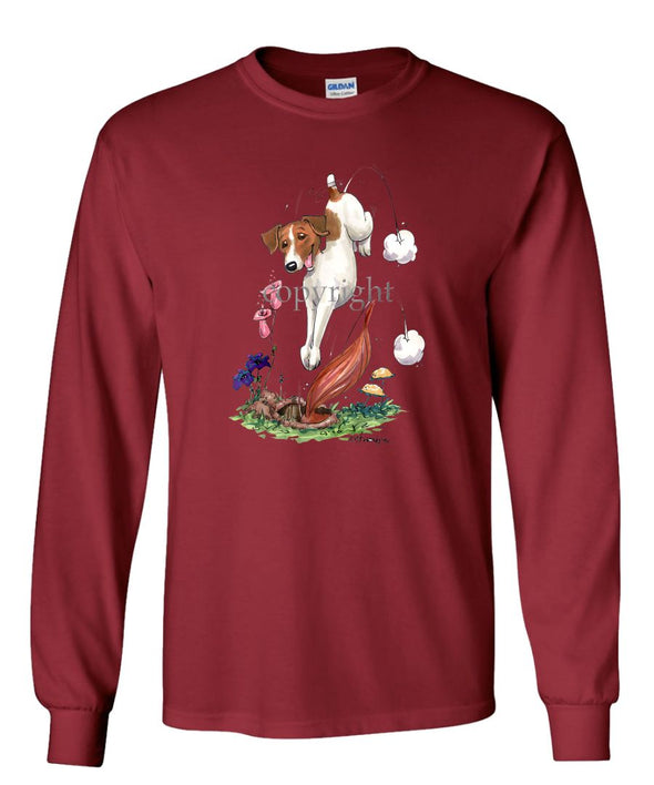 Parson Russell Terrier - Diving After Fox - Caricature - Long Sleeve T-Shirt