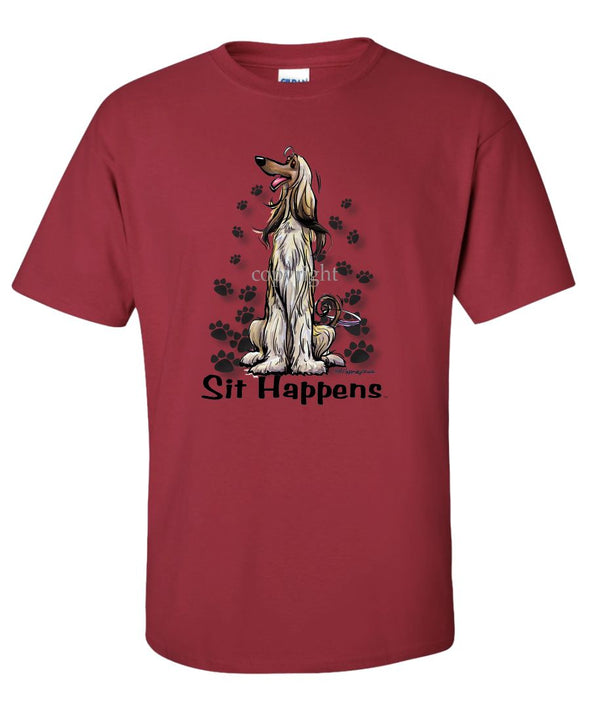Afghan Hound - Sit Happens - T-Shirt