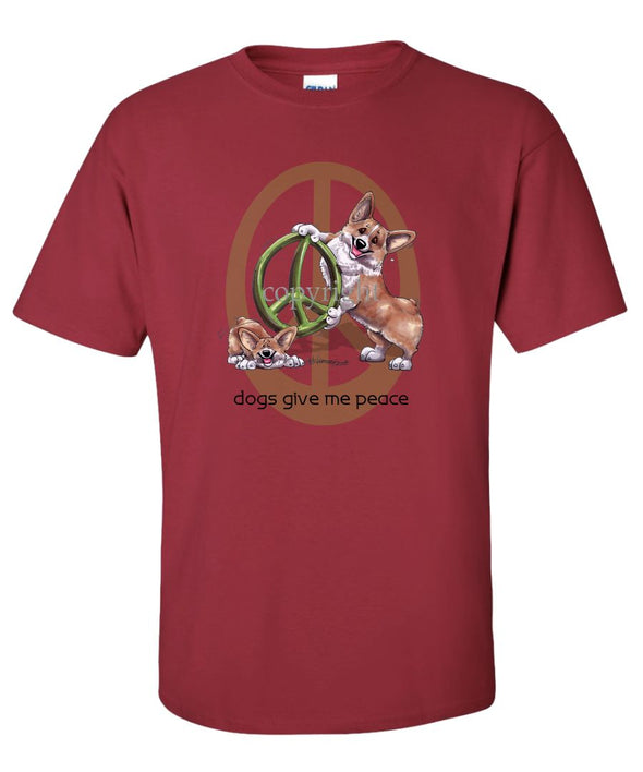 Welsh Corgi Pembroke - Peace Dogs - T-Shirt
