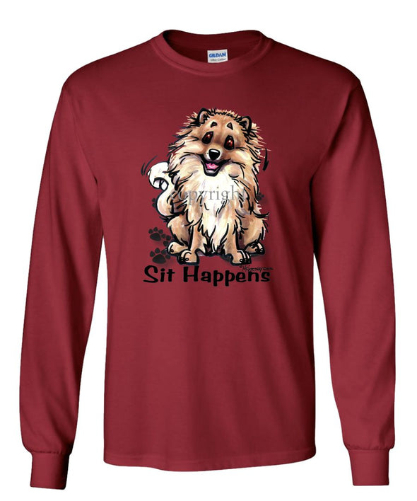 Pomeranian - Sit Happens - Long Sleeve T-Shirt
