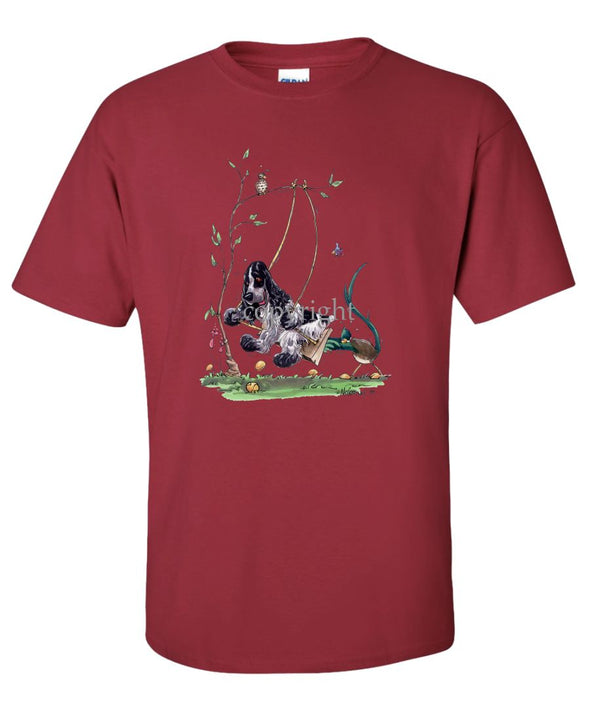 English Cocker Spaniel - Swing - Caricature - T-Shirt