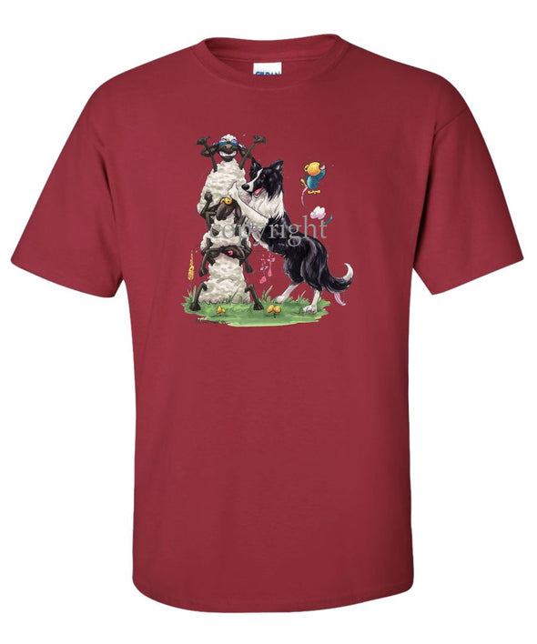 Border Collie - Stacking Sheep - Caricature - T-Shirt