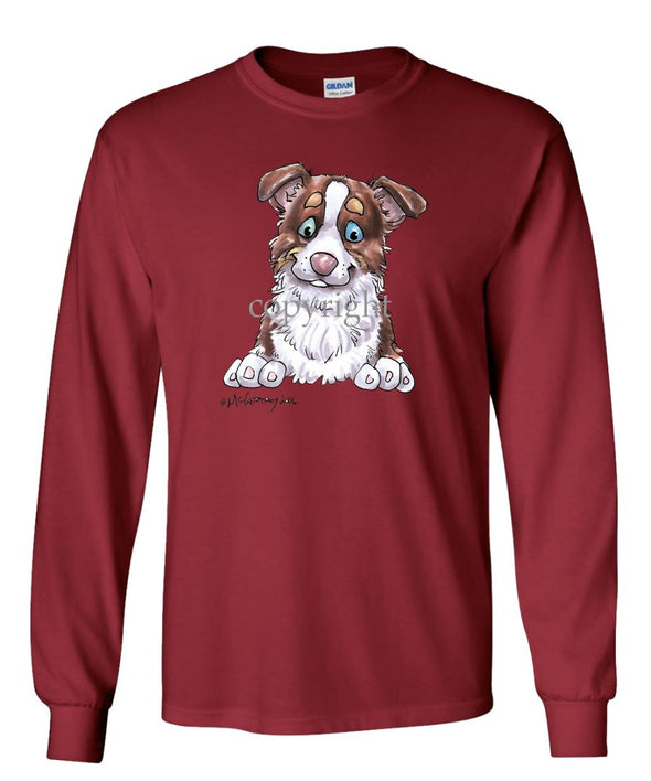 Border Collie  Red Tri - Puppy - Caricature - Long Sleeve T-Shirt