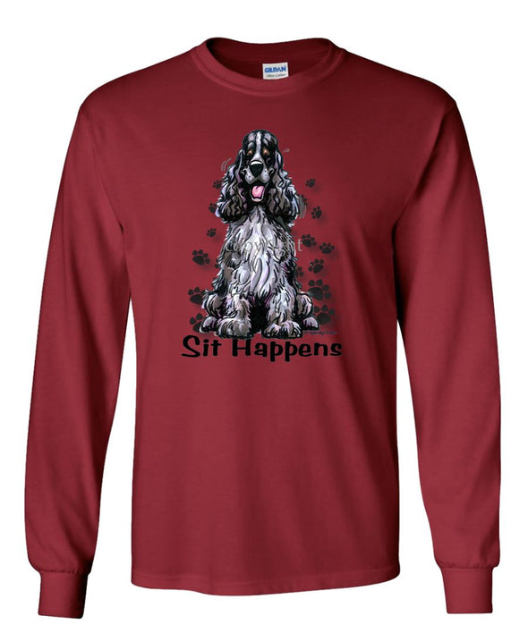 English Cocker Spaniel - Sit Happens - Long Sleeve T-Shirt