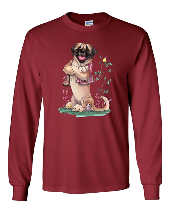 Mastiff - Sitting With Vest On - Caricature - Long Sleeve T-Shirt