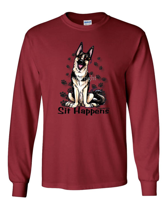 German Shepherd - Sit Happens - Long Sleeve T-Shirt