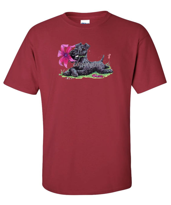 Kerry Blue Terrier - Flower - Caricature - T-Shirt