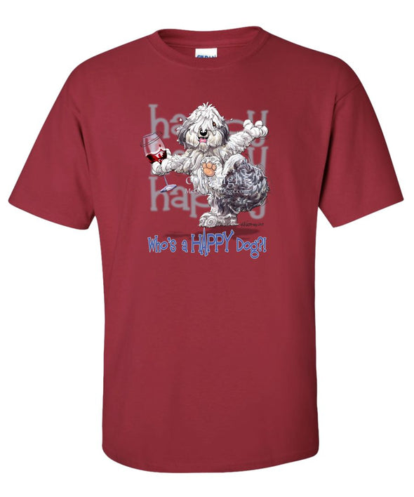 Old English Sheepdog - Who's A Happy Dog - T-Shirt