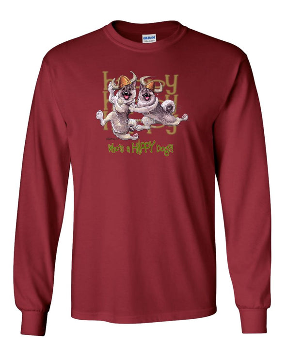 Norwegian Elkhound - Who's A Happy Dog - Long Sleeve T-Shirt