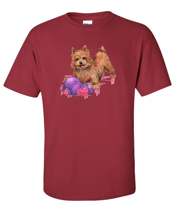 Norwich Terrier - With Stuffed Bear - Caricature - T-Shirt