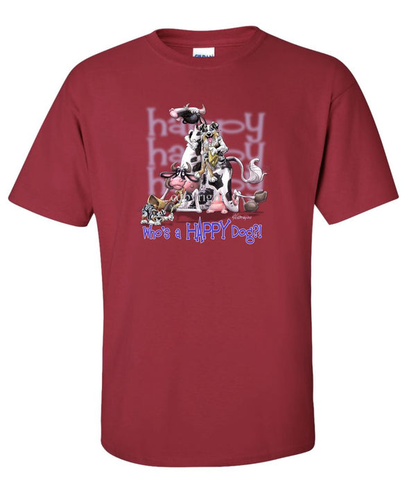 Australian Shepherd  Blue Merle - Who's A Happy Dog - T-Shirt
