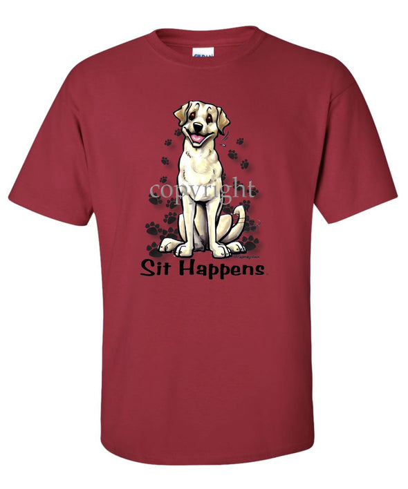 Labrador Retriever  Yellow - Sit Happens - T-Shirt