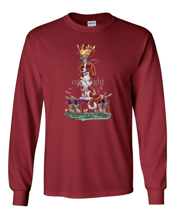 Cavalier King Charles - With Mice And Crown - Caricature - Long Sleeve T-Shirt