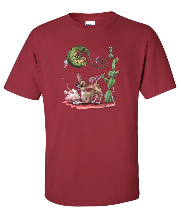 Chihuahua  Smooth - Chasing Lizard - Caricature - T-Shirt