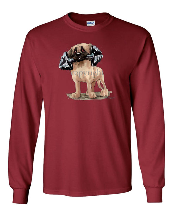 Mastiff - With Dumbell - Caricature - Long Sleeve T-Shirt