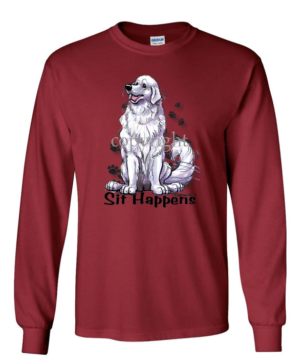 Great Pyrenees - Sit Happens - Long Sleeve T-Shirt