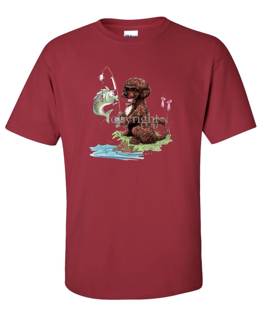Portuguese Water Dog Brown - Fishing - Caricature - T-Shirt – McCartneysDogs
