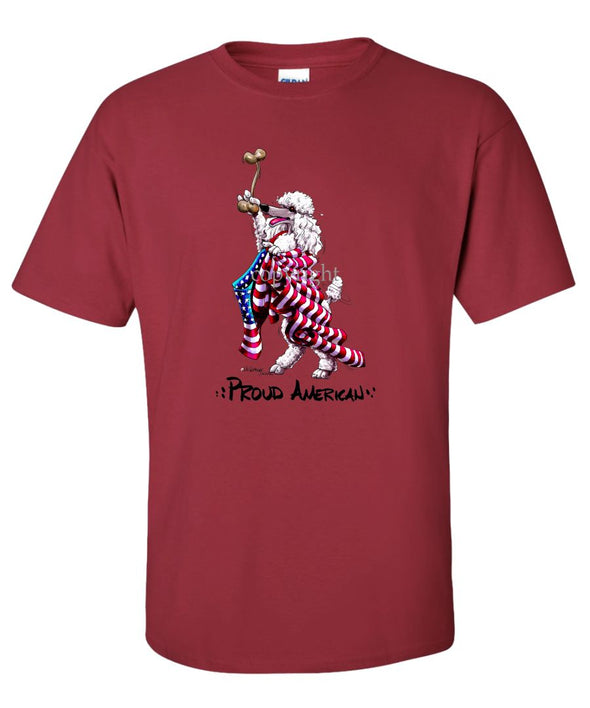 Poodle  White - Proud American - T-Shirt