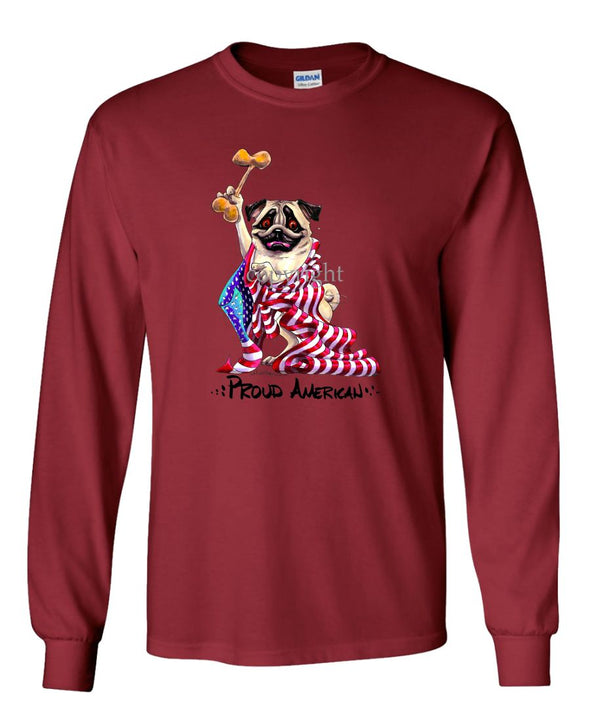 Pug - Proud American - Long Sleeve T-Shirt