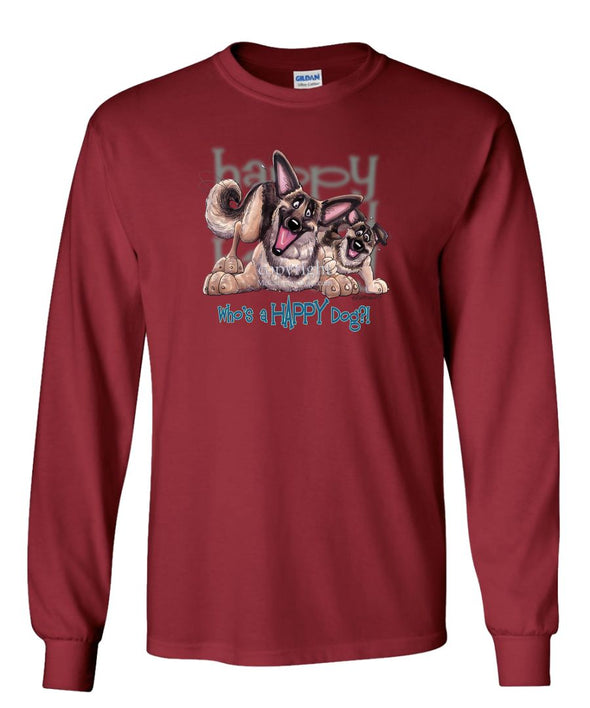 German Shepherd - Who's A Happy Dog - Long Sleeve T-Shirt