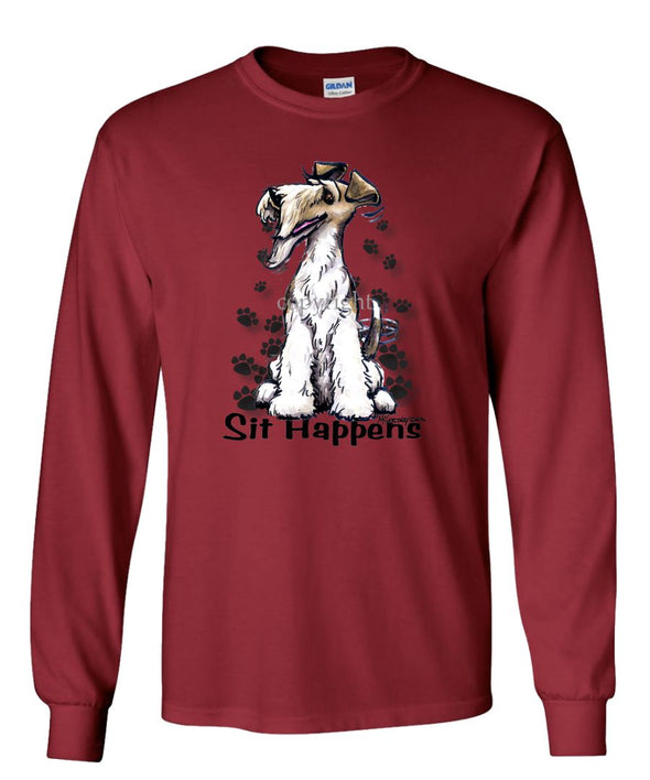 Wire Fox Terrier - Sit Happens - Long Sleeve T-Shirt