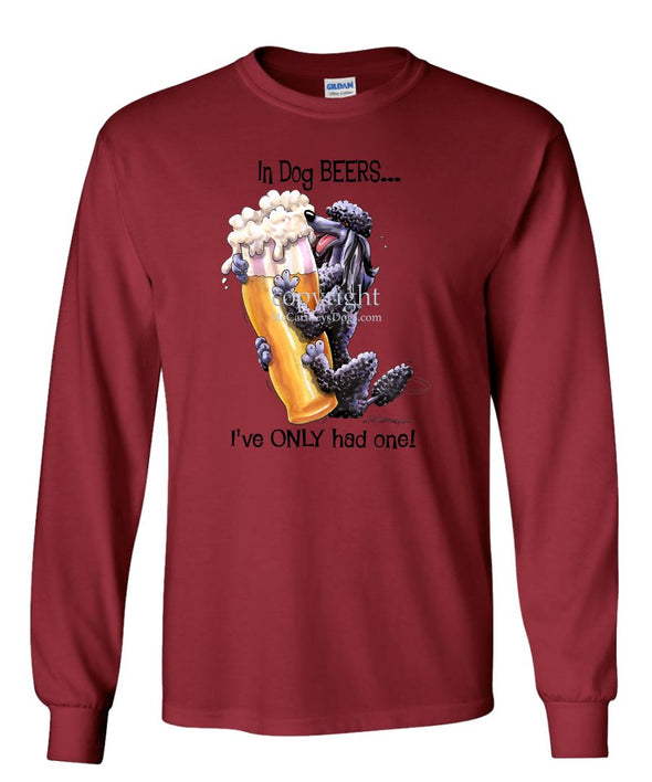 Poodle  Black - Dog Beers - Long Sleeve T-Shirt