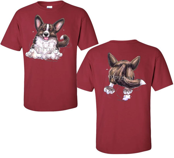 Welsh Corgi Cardigan - Coming and Going - T-Shirt (Double Sided)