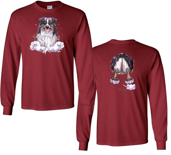 Australian Shepherd  Black Tri - Coming and Going - Long Sleeve T-Shirt (Double Sided)