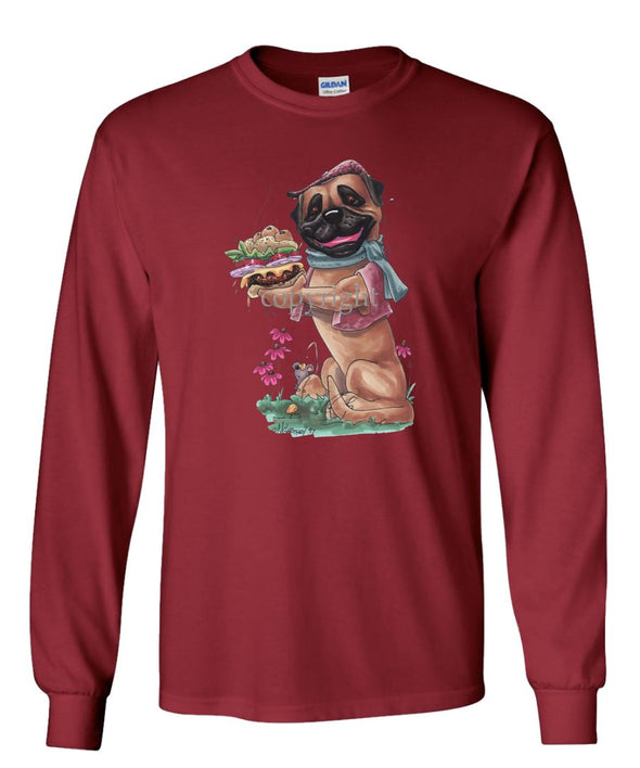 Bullmastiff - Cheeseburger - Caricature - Long Sleeve T-Shirt