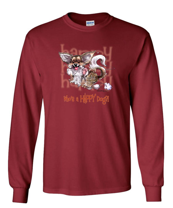 Chihuahua  Longhaired - Who's A Happy Dog - Long Sleeve T-Shirt