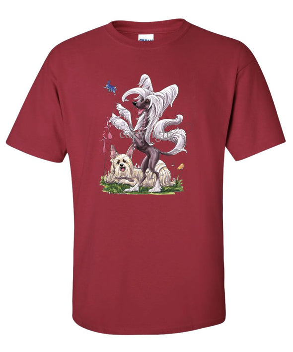 Chinese Crested - Group Standing - Caricature - T-Shirt