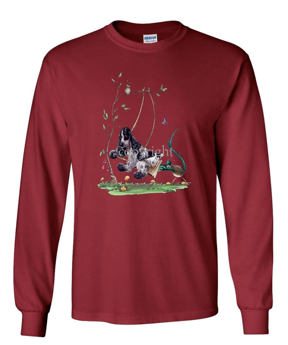 English Cocker Spaniel - Swing - Caricature - Long Sleeve T-Shirt