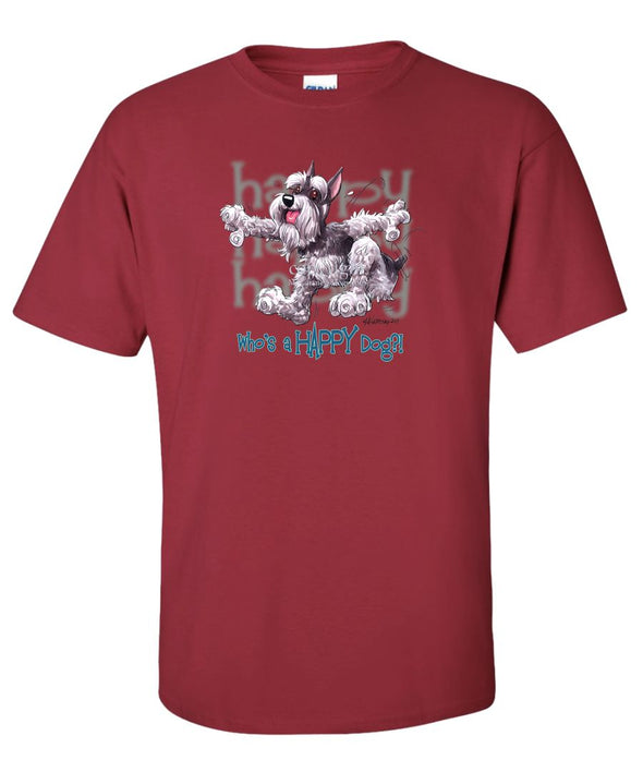 Schnauzer - Who's A Happy Dog - T-Shirt