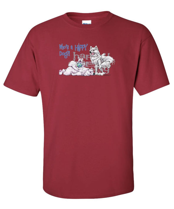 Samoyed - Who's A Happy Dog - T-Shirt