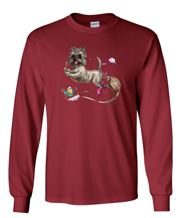 Cairn Terrier - Broom - Caricature - Long Sleeve T-Shirt