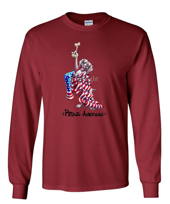 Weimaraner - Proud American - Long Sleeve T-Shirt