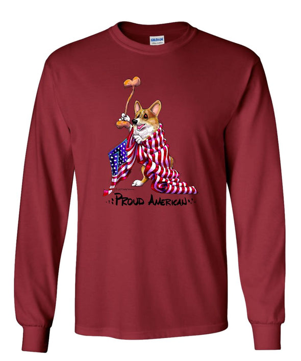 Welsh Corgi Pembroke - Proud American - Long Sleeve T-Shirt
