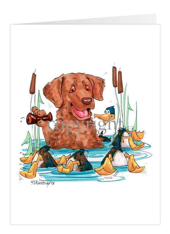 Chesapeake Bay Retriever - Duck Call - Caricature - Card