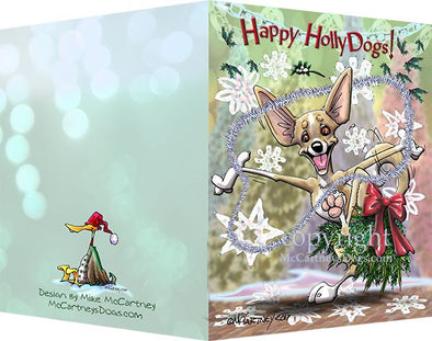 Chihuahua - Happy Holly Dog Pine Skirt - Christmas Card