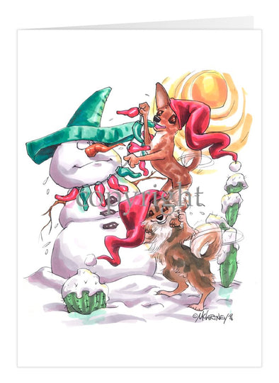 Chihuahua - Snowman - Christmas Card