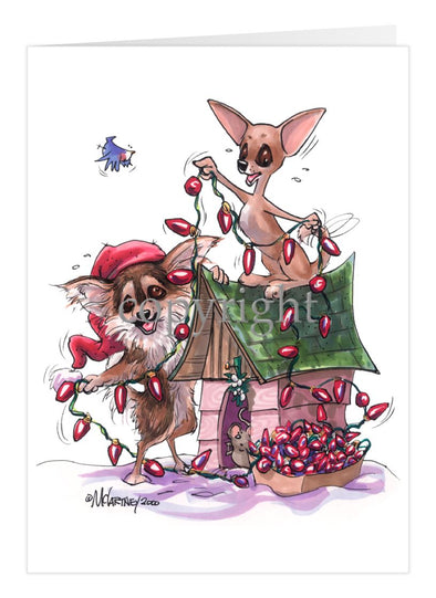 Chihuahua - Tangled Lights - Christmas Card